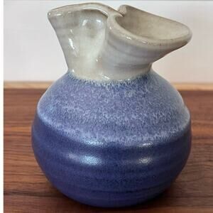 Handcrafted Art Pottery Syrup Pitcher / Flower Vase Signed Home Decor